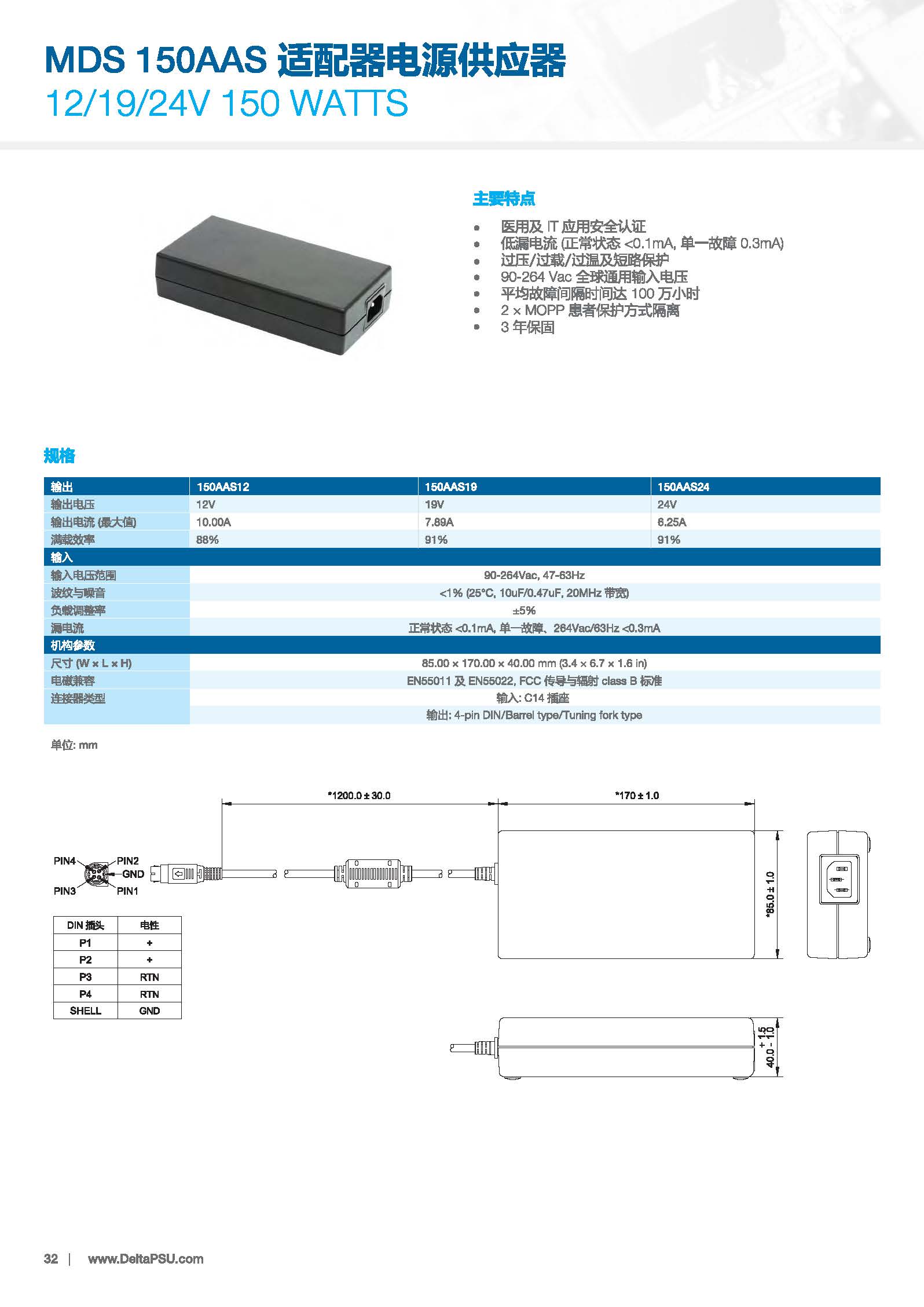 MDS 150AAC適配器電源供應(yīng)器